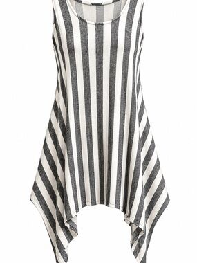 JR Apparel Striped Swim Cover Up Dress Pockets L/XL Resort Wear